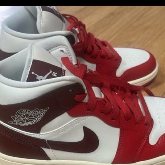 Nike Shoes - Womens Nike Air Jordan High-Top Sneakers - Red & White